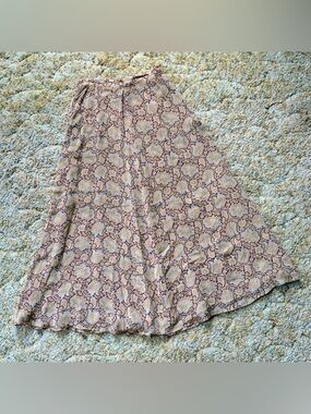 Tan Paisley Maxi Skirt